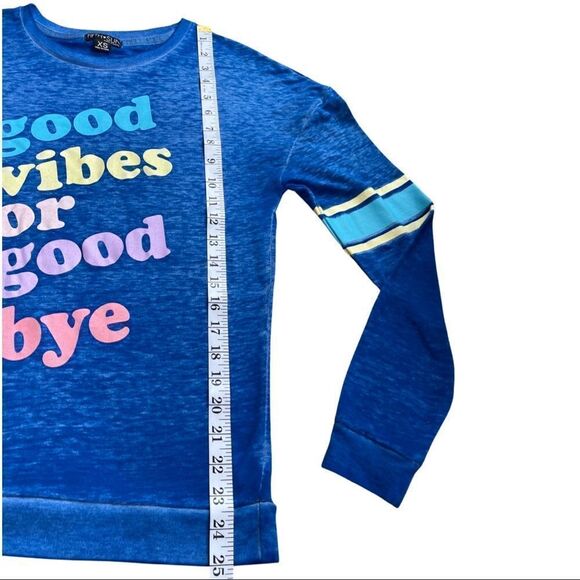 Fifth Sun “GOOD VIBES OR GOOD BYE” Long Sleeve Burnout T-Shirt - Picture 9 of 10